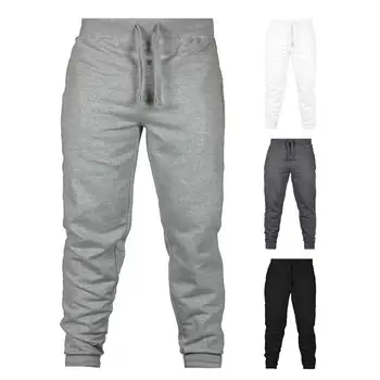 Мужские зимние спортивные штаны, утепленные плюшевые мужские зимние брюки, теплые спортивные брюки приталенного кроя с эластичным поясом и карманами на щиколотках