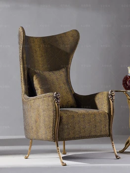 Легкий роскошный американский ретро одноместный диван-кресло, ретро дизайнерский одноместный стул club villa