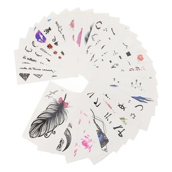 30 Листов красивых наклеек с татуировками, временных красочных модных наклеек