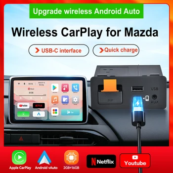 Беспроводной Carplay и Android Автоматический USB-порт Концентратор для Модернизации OEM Mazda CX3 CX5 CX8 CX9 MX5, Для Mazda 2 3 6 Подключи и играй