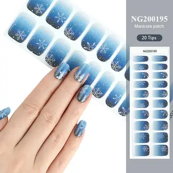 Рождественские Снежные Зимние гелевые наклейки для ногтей Патч Замените полоски для ногтей для женщин девочек Полная красота Высококачественные наклейки для ногтей