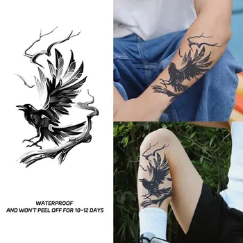 Временные наклейки с татуировками, чернила с элементами животных, водонепроницаемые мужские и женские поддельные татуировки, наклейки на руки и икры, имитация цвета татуировки