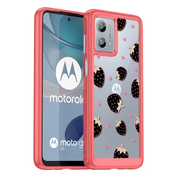Прозрачный мягкий бампер из ТПУ в стиле флоры, чехол для телефона Motorola Moto G53 5G, ударопрочная жесткая задняя крышка