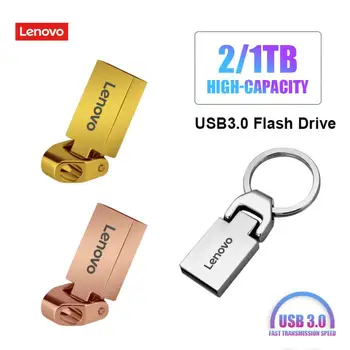 Lenovo New Super Mini Metal Usb Flash Drive 128/256/512gb Крошечная Флешка Memory Stick объемом 1 ТБ 2 ТБ Устройство Хранения Водонепроницаемый U-диск