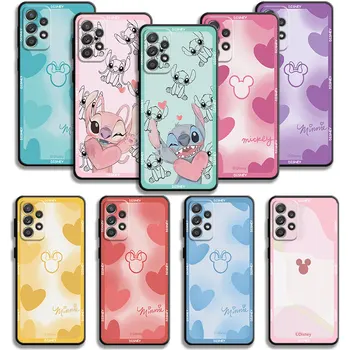 Чехол Disney Stitch Angel Pink Love для Samsung Galaxy A73 A53 A71 A51 A14 A31 A33 A22 A12 A21s A13 A32 A52s A72 A52 A23