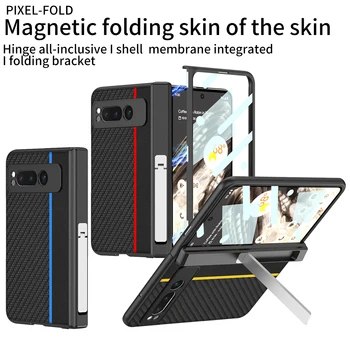 Оригинальный чехол GKK для Google Pixel Fold, 5G, чехол на магнитной петле, внешний держатель стекла для экрана из искусственной кожи, жесткий чехол для Google Fold.