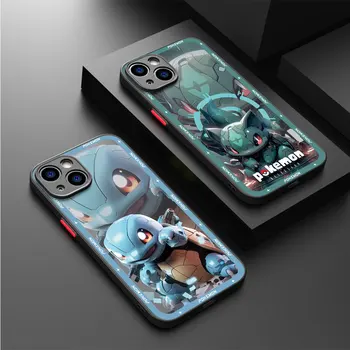 Матовый Чехол для iPhone 15 Pro Max SE (2020) 14 8 Plus 12 XS X 13 Pro 7 Mini Матовая Крышка Телефона В виде Меха В стиле Пикачу с Покемонами