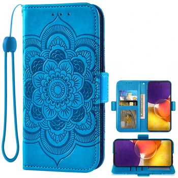 Цветочный Чехол-бумажник для Samsung Galaxy A73 A33 M52 5G A03 Core A23 M33 M53 Fundas Capa Карман Для Карт на Магните, Кошелек с Откидной крышкой-Подставкой