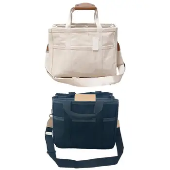 Дорожная сумка для подгузников, сумка для ноутбука большой емкости, сумка через плечо, многофункциональная сумка-тоут с регулируемым плечевым ремнем, холст