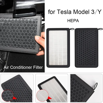 1 Пара Автоматических Фильтров Кондиционера с Активированным Углем для Tesla Model 3 Model Y Салонные Воздушные фильтры HEPA Автомобильные Аксессуары