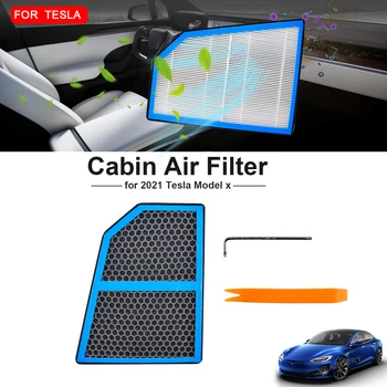 Для воздушного фильтра салона автомобиля Tesla X-type HEPA 2015-2020 1039042-00-B 10390420B Замена кондиционера Автомобильные Аксессуары