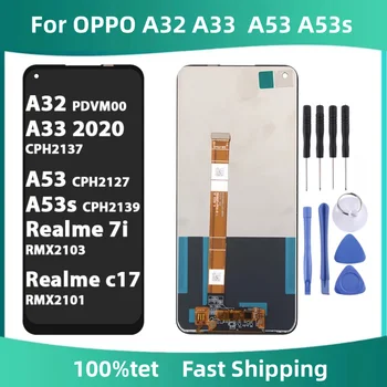 ЖК-экран 6,5 дюйма для Oppo A32 2020 A53 A33 a53s, дигитайзер с сенсорным экраном в сборе для realme 7i realme C17