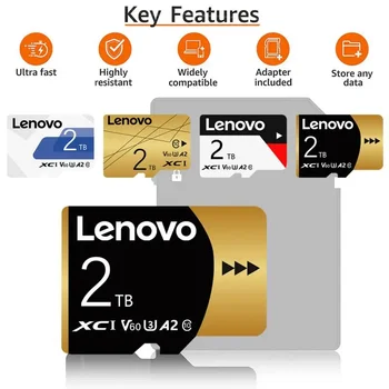 Lenovo 2 ТБ Карта флэш-памяти A2 U3 Micro TF SD Высокоскоростная карта памяти 1 ТБ Портативная SD-карта для игр Nintendo Switch