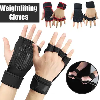 1 Пара перчаток для тренировок по тяжелой атлетике для мужчин и женщин itness Sports Body Building Gymnastics Перчатки для защиты запястий в тренажерном зале B9Q8