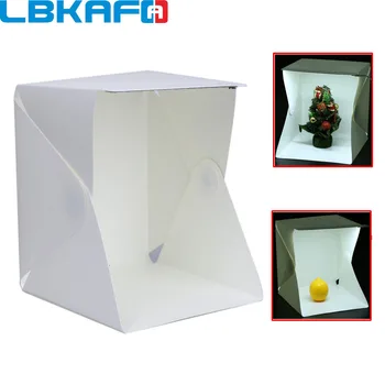 LBKAFA 23-сантиметровая мини-складная рассеивающая софтбокс для фотостудии со светодиодной подсветкой, аксессуары для фотостудии на черно-белом фоне