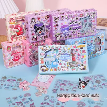Набор неповторяющихся наклеек Sanrio Guka, Милая Брошь, Подарочная коробка с мини-наклейками с изображением клубничного Мишки из мультфильма 