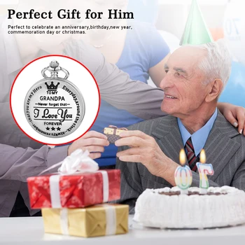 Роскошные серебряные кварцевые карманные часы, винтажное ожерелье, День отца, Рождество, Лучший подарок для дедушки и папы