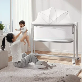 Детская кроватка Многофункциональная электрическая портативная складная детская кроватка-колыбель с большой кроватью