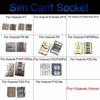 Для Huawei P7 P8 P9 P10 P20 P30 P Smart 2018 Pro Plus Lite Держатель Адаптера Sim-карты Устройство Чтения Карт Памяти Разъем для Ремонта Гибкой Ленты