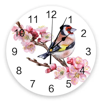 Весенний цветок, животное, птица, настенные часы для детских комнат, бесшумные часы, настенный декор для дома, гостиная, кухня, цифровые часы