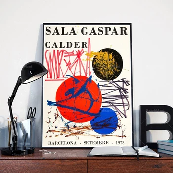 Calder- Sala Gaspar- Барселона-Выставочный плакат 1973 года-Подарок для украшения художественного плаката с принтом на холсте