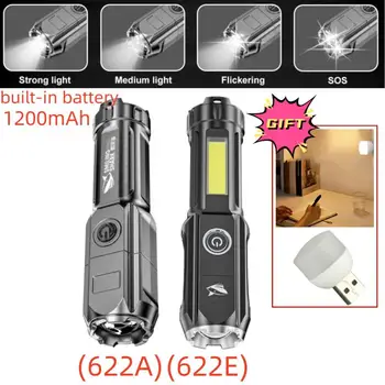 Мощный светодиодный фонарик, перезаряжаемый USB 18650, Водонепроницаемый, зум, Рыбалка, Охота, 100000 люмен, тактический светодиодный фонарик