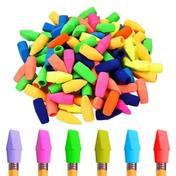 Ластики для карандашей, ластики-колпачки для карандашей, 50шт /100шт /200шт Школьные ластики для черчения эскизов, рисования, цвет случайный