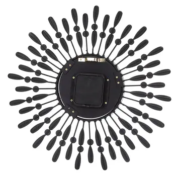 15-дюймовые 3D Большие настенные часы с блестящими стразами в стиле Солнца, современный декор для гостиной (черный)
