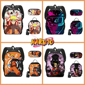 16 Стилей Рюкзак Наруто, сумка через плечо, пенал, набор аниме-фигурок Хатаке Какаши, Харуно Сакура, Школьный рюкзак, сумка для ручек, сумка для ручек