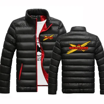 Мода 2023 Года Осень-Зима Sea Doo Seadoo Moto С Логотипом, Однотонное Теплое Ветрозащитное Пальто, Утепленная Популярная Стеганая Куртка На молнии