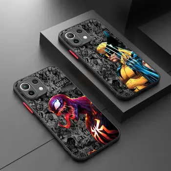 Матовый Чехол Для Телефона Xiaomi Poco X3 NFC X3Pro M5 M3 F3 Чехол для Mi 11 12 13 11X 12X12T 11T 10T Marvel Venom Росомаха Дэдпул