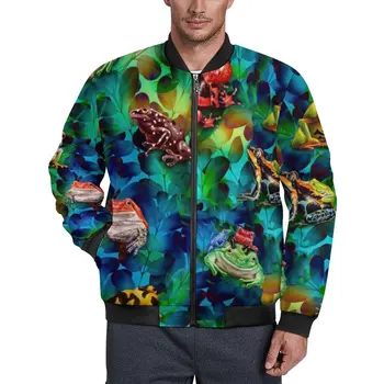 Красочные куртки Frog Art, мужские осенние пальто с акварельным животным принтом, модная водонепроницаемая Повседневная свободная куртка с рисунком бурелома 6XL