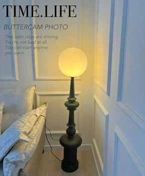 Итальянский Винтажный торшер с орнаментом Гостиная Край дивана Спальня Средневековая Римская настольная лампа в стиле Баухауз