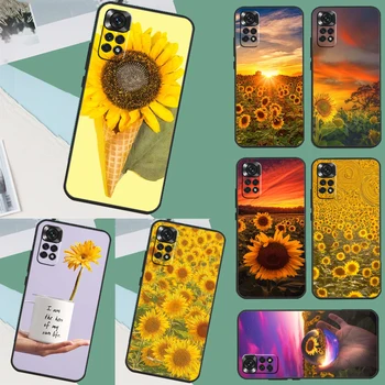 Красивый Желтый Чехол С Принтом Подсолнуха Для Xiaomi Redmi Note 12 Pro 12S 11 11S 10 10S 9 9S 8 Pro Redmi 12 9C 10C 12C Чехол