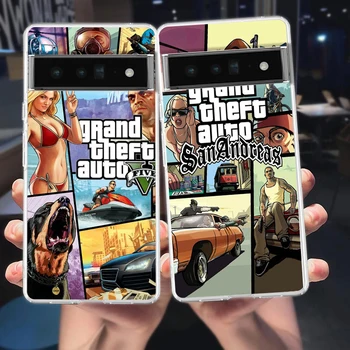 Rockstar gta 5 Grand Theft Auto Для Google Pixel 8 7 6 Pro 6A 5 4 5A 4A 3A XL 5G Чехол Для Телефона Противоударный Мягкий Прозрачный Чехол