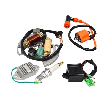 Катушка зажигания, Свеча зажигания, CDI Коробка, регулятор напряжения, выпрямитель и статор, комплект для Yamaha Blaster YFS200 97-01