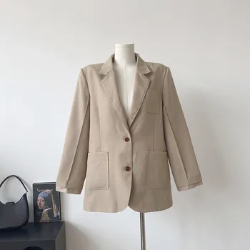 Базовая куртка для пригородных поездок в стиле ретро, женская стильная офисная осенняя винтажная удобная куртка с длинными рукавами для женщин