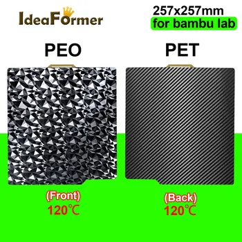 Двухсторонние Пластины PEO PET для Bambu Lab X1 P1P Из Стального Листа с Магнитной пружиной, Углеродистая Пластина PET для Кровати Bambulabs P1P X1C Upgrade Bed