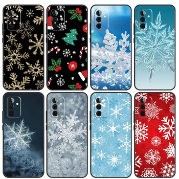 Чехол с рождественскими Снежинками для Samsung Galaxy A53 A33 A23 A13 A52 A32 A22 A12 A51 A71 A14 A24 A34 A54 A52S Coque