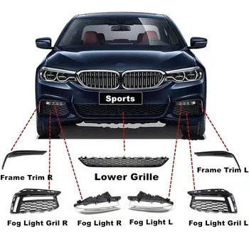 Для BMW 5 серии G30 G38 Sport 530i 540i 528 525i Передняя противотуманная фара Нижняя крышка бампера декоративная полоса противотуманной фары воздушная сетка 2018-2021