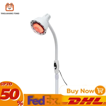 Инфракрасная тепловая лампа с одной головкой Дальняя инфракрасная лампа для выпечки, регулируемая на 360 ° Для восстановления мышц и заживления ран 110 В /220 В